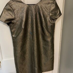 Madewell Shimmering Gold Short Sleeve Dress